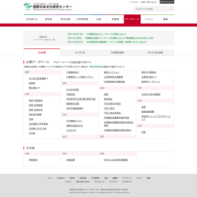 公開データベース 国際日本文化研究センター アンドラデジタルアーカイブリンク